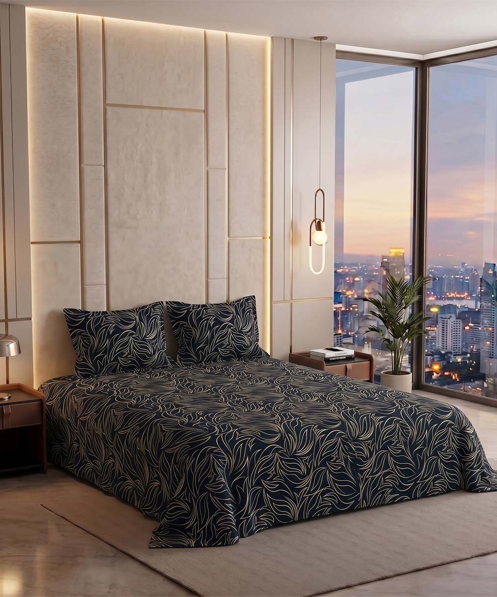 Midnight Fern Bedsheet Set