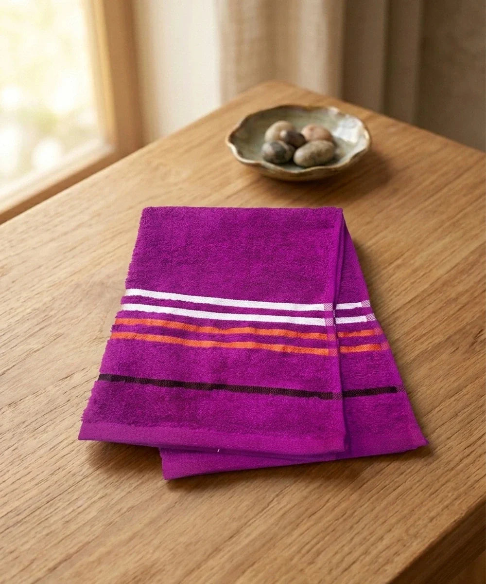 Weave & Decor Luxe Fuchsia Cotton Hand Towels Sets – Ultra Soft & Super Absorbent