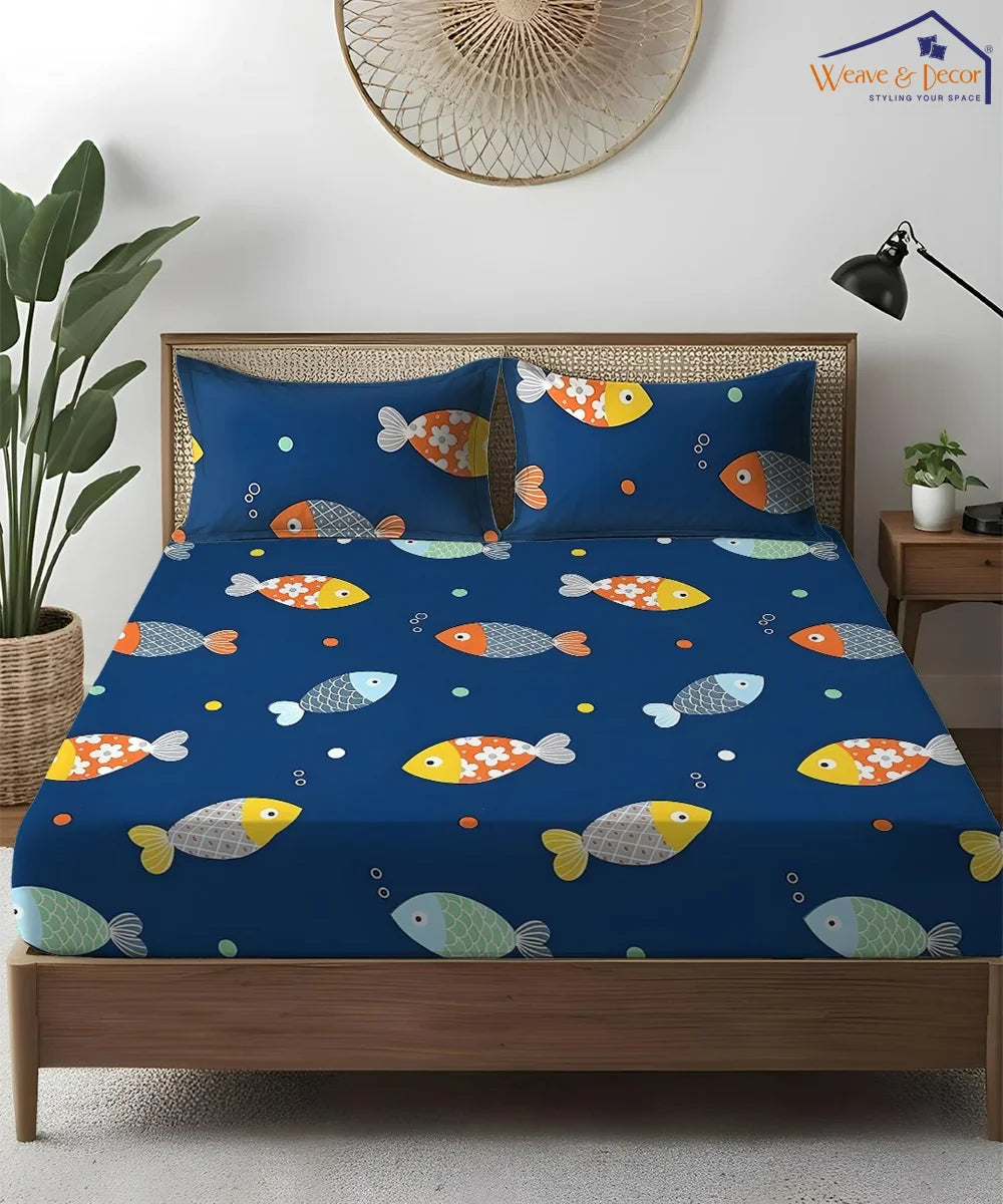 Ocean Adventure Kids Fitted Bedsheet With Pillow Cover