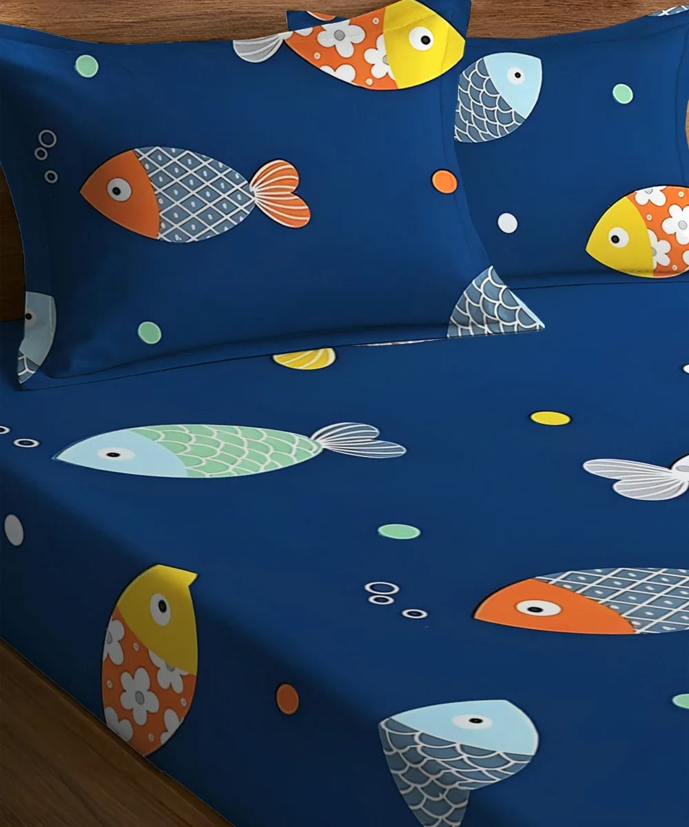 Ocean Adventure Kids Fitted Bedsheet With Pillow Cover