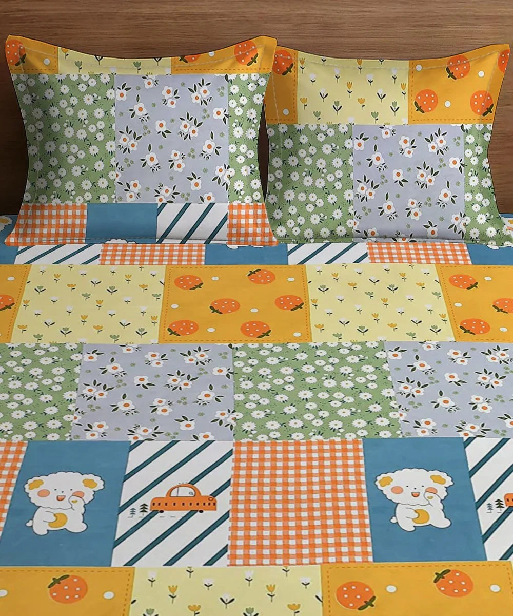 Cute Kids Fitted Bedsheet With Pillow Cover