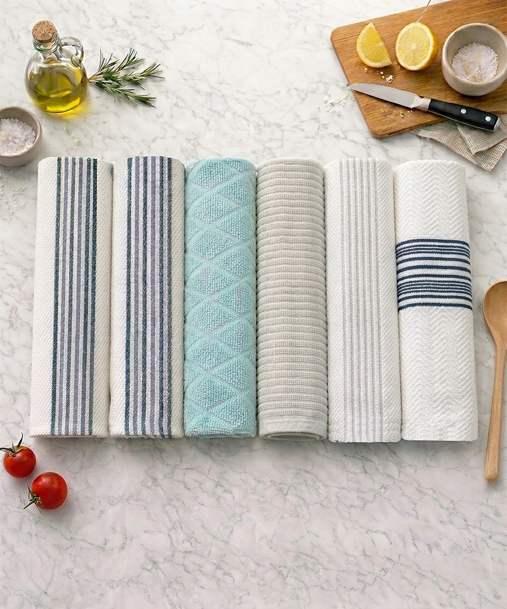 Weave & Decor Cotton Kitchen Towels Set of 6