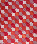 Crimson Mosaic Elegance Cotton Double Bedsheet with Pillow Covers