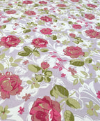 Blush Garden Floral Cotton Double Bedsheet with Pillow Covers