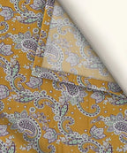 Mustard Paisley Bloom Cotton Double Bedsheet with Pillow Covers