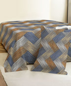 Rust Striped Cotton Single Bedsheet With 1 Pillow Cover