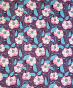 Purple Blossom Floral Cotton Double Bedsheet with Pillow Covers