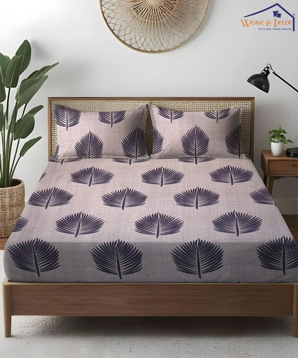 Earthy Elegance Fitted Bedsheet With Pillow Cover