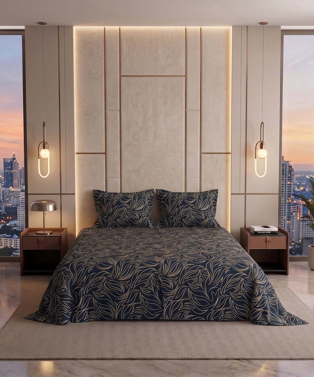 Midnight Fern Bedsheet Set