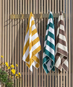 Weave & Decor Brown Stripes Plush Pool Towel – Extra Absorbent, Soft & Long Lasting